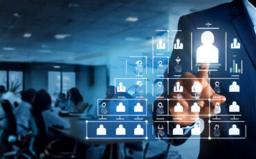 businessman using digital technology global connectivity communication